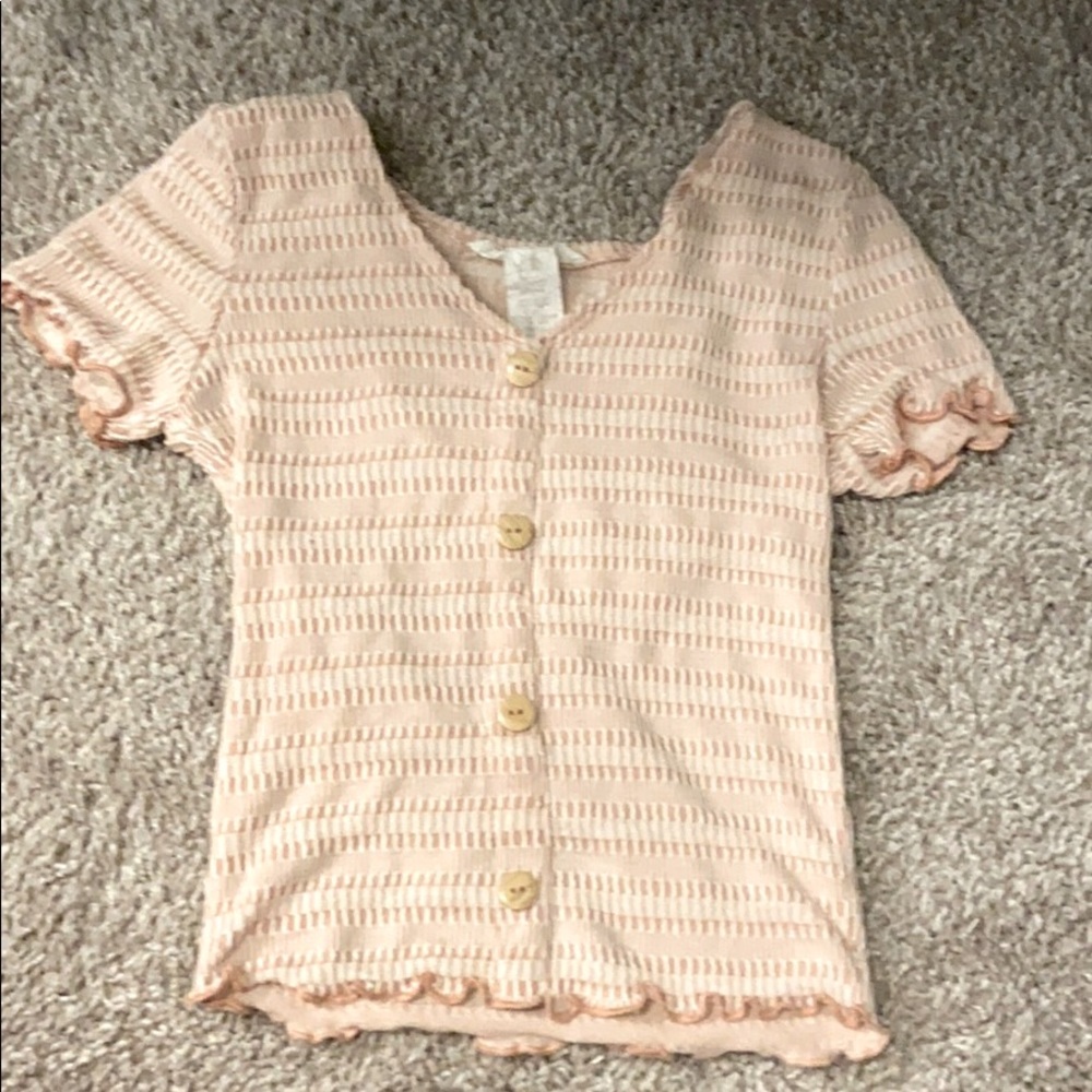 Caution To The Wind, Pink Fitting Ruffle Top
